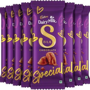 Cadbury Dairy Milk Silk Chocolate Bar, 60g (Pack of 8)
