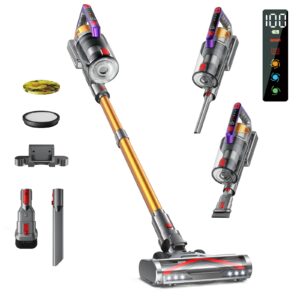 ordless Vacuum Cleaner, 600W 50KPA, Max 70 Mins, Self-Standing & 1.6L, Anti-Tangle Stick Vacuum with Aromatherapy, Smart Display, Vacuum Cleaners for Home/Pet Hair/Carpet/Floors