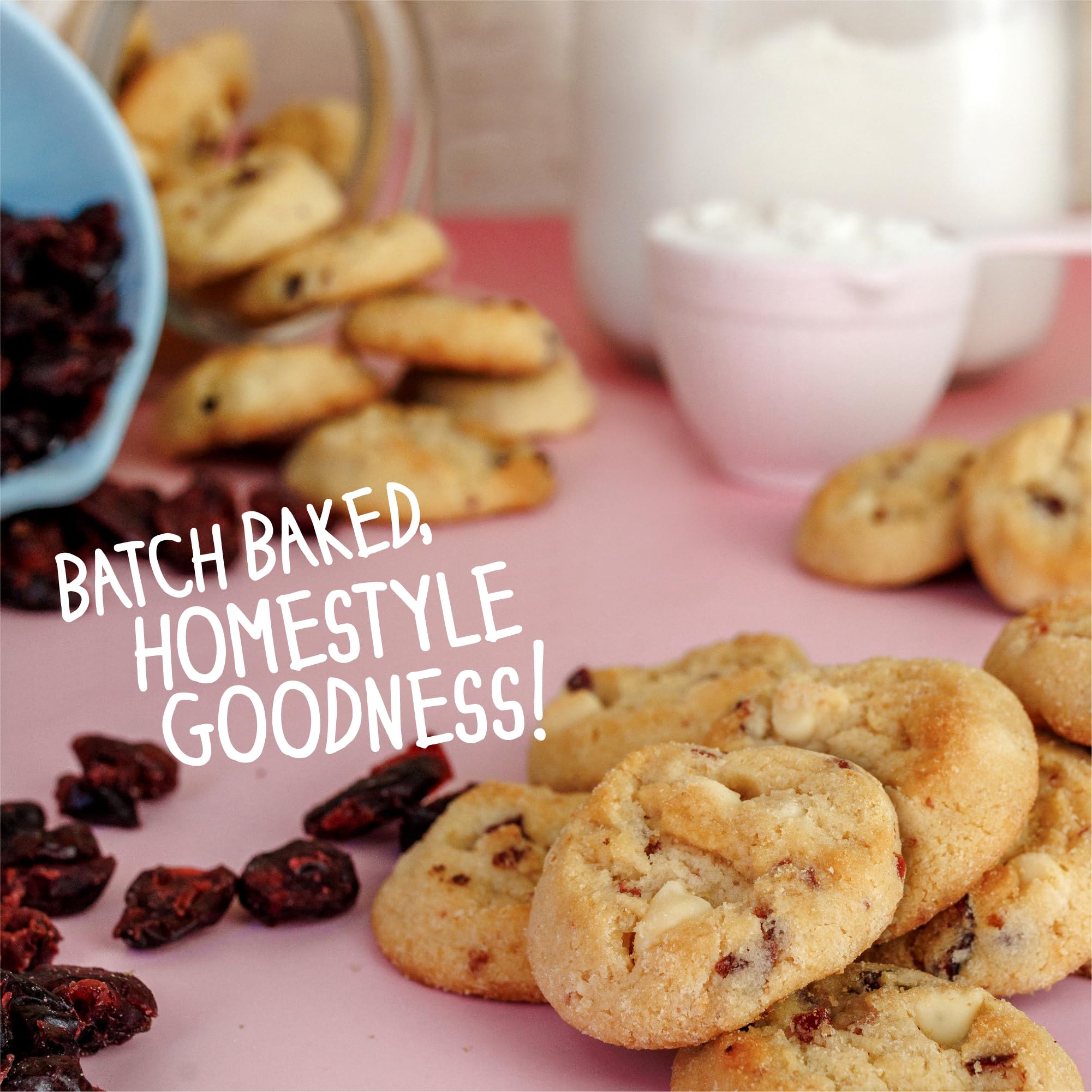 Cookie Time Cranberry White Chocolate Christmas Cookies Bucket, 600 g | Approx 85 Bite-Size Cookies - Image 3